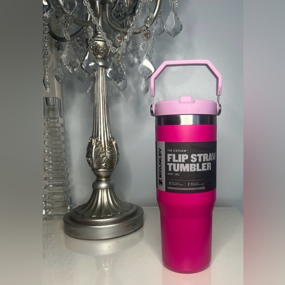 NEW Stanley 30oz IceFlow Flip Straw Stainless Steel Tumbler - Camelia Hot Pink - Picture 2 of 11